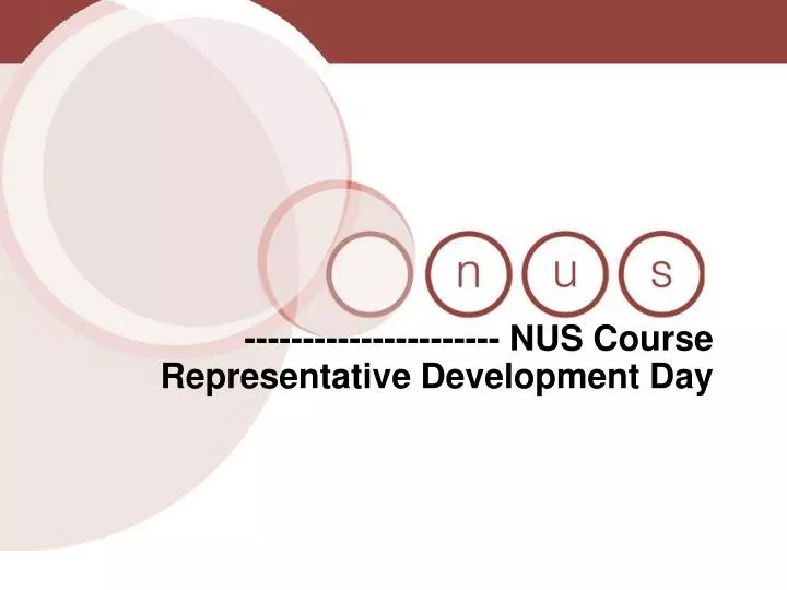nus course representative development day