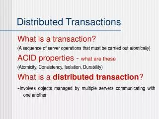 Distributed Transactions