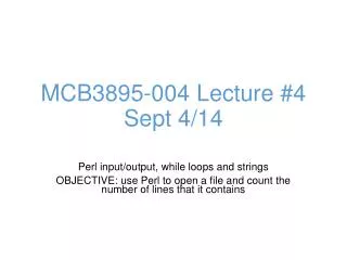 MCB3895-004 Lecture #4 Sept 4/14