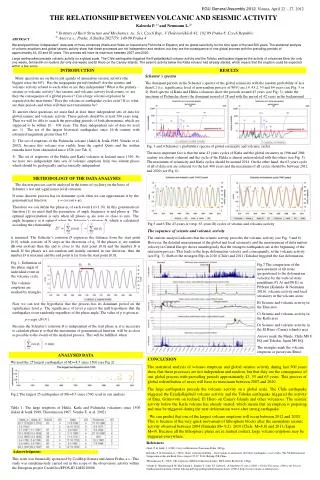 THE RELATIONSHIP BETWEEN VOLCANIC AND SEISMIC ACTIVITY