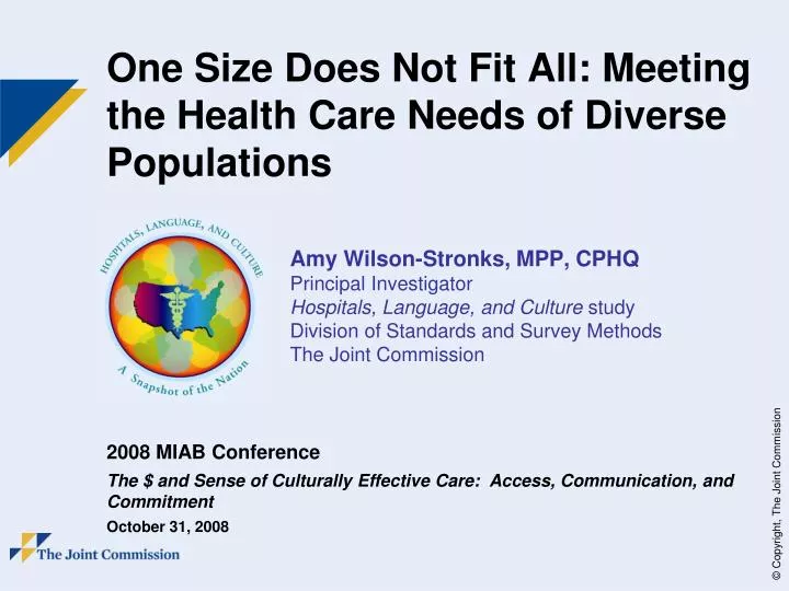 one size does not fit all meeting the health care needs of diverse populations