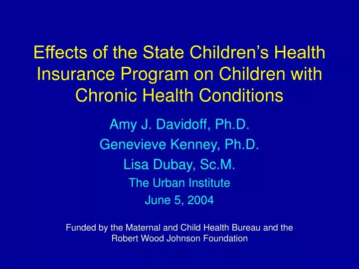 effects of the state children s health insurance program on children with chronic health conditions