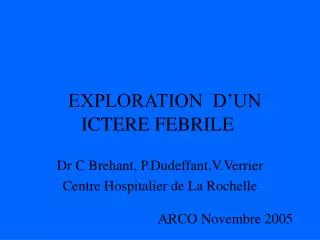 exploration d un ictere febrile