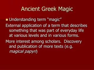 Ancient Greek Magic