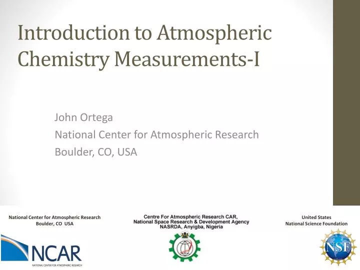 introduction to atmospheric chemistry measurements i