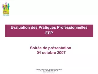 soir e de pr sentation 04 octobre 2007