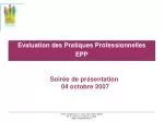 Soirée de présentation 04 octobre 2007 - slide 1