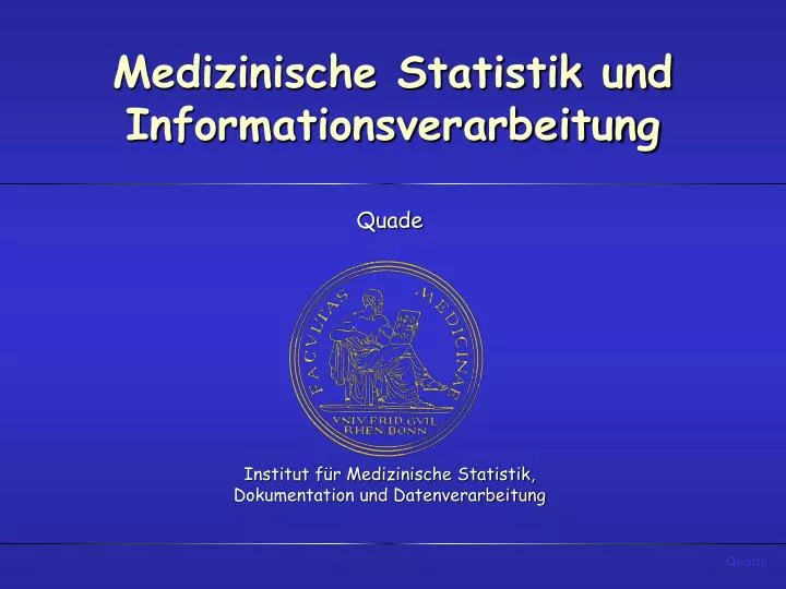 medizinische statistik und informationsverarbeitung