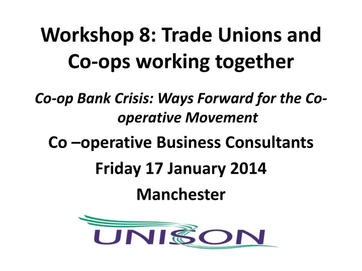 workshop 8 trade unions and co ops working together