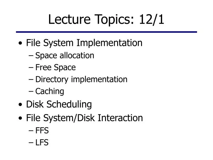 lecture topics 12 1
