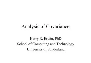 Analysis of Covariance