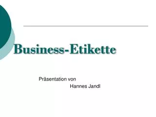 business etikette