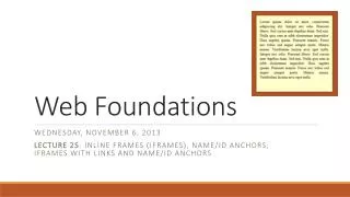 Web Foundations