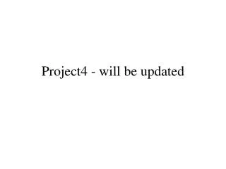 Project4 - will be updated