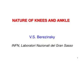 NATURE OF KNEES AND ANKLE