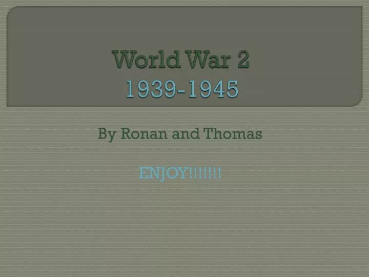 world war 2 1939 1945