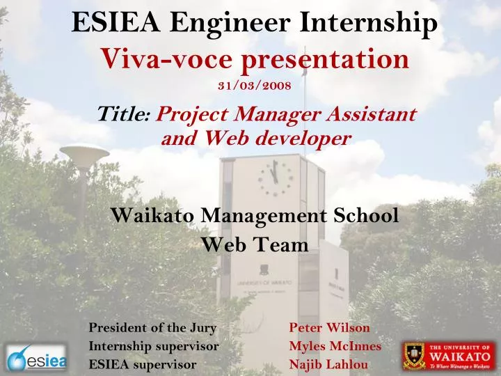 esiea engineer internship viva voce presentation 31 03 2008
