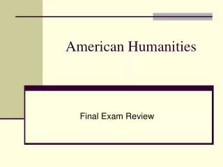 American Humanities