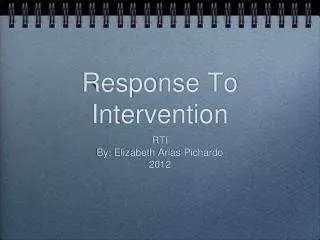 Response To Intervention