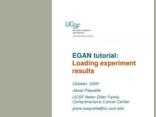 EGAN tutorial: Loading experiment results