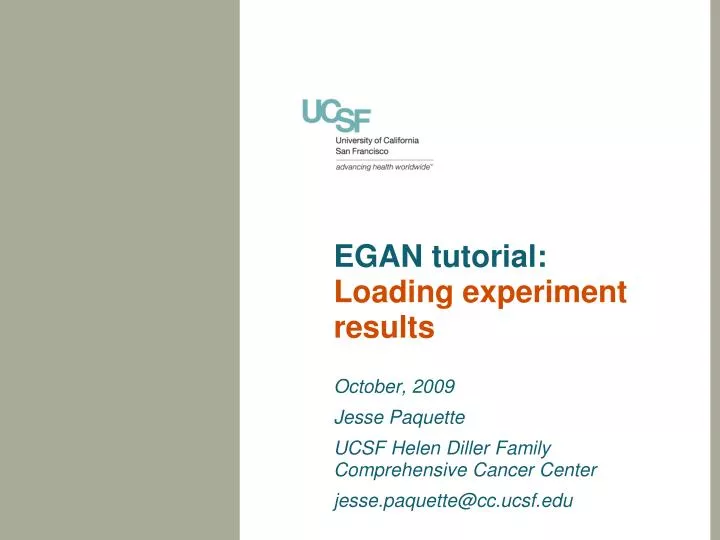 egan tutorial loading experiment results