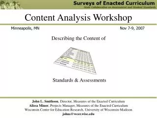 Content Analysis Workshop