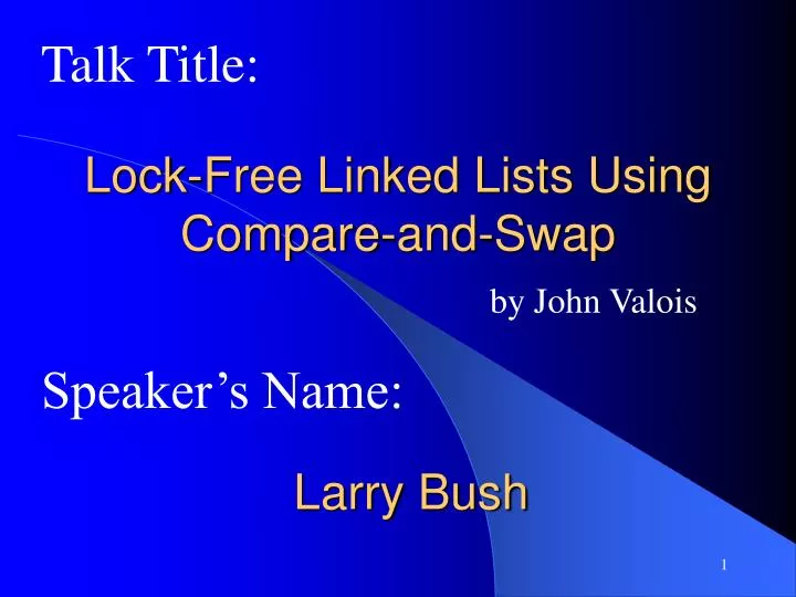 lock free linked lists using compare and swap