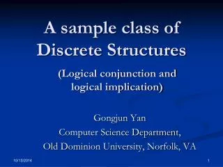 A sample class of Discrete Structures