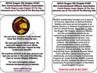 NCOA Dragon Hill Chapter #1507 Non Commissioned Officers Association
