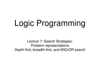 Logic Programming