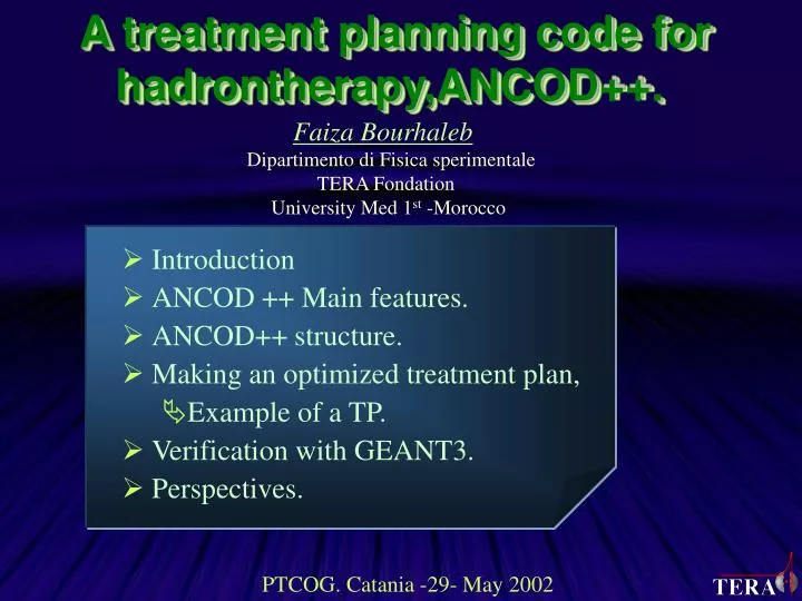 a treatment planning code for hadrontherapy ancod