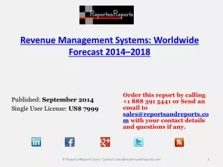 Revenue Management Market to reach USD6.35 billion by 2018