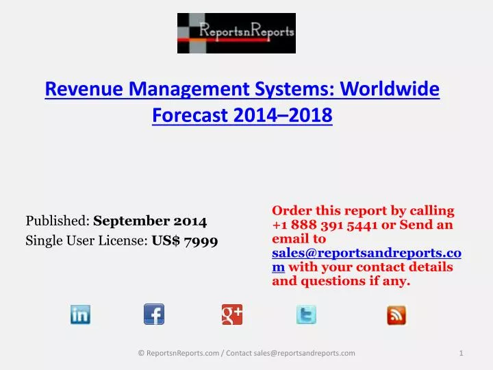 revenue management systems worldwide forecast 2014 2018