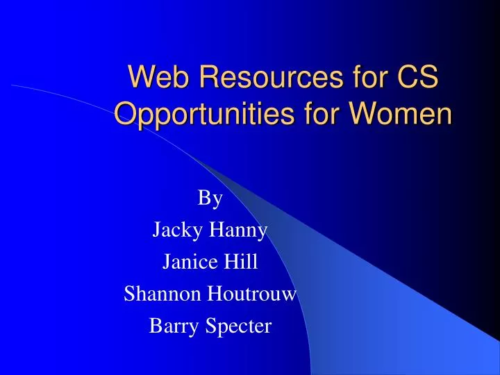 web resources for cs opportunities for women