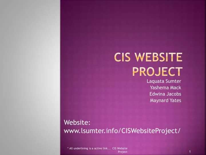 cis website project