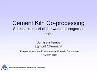Cement Kiln Co-processing An essential part of the waste management toolkit