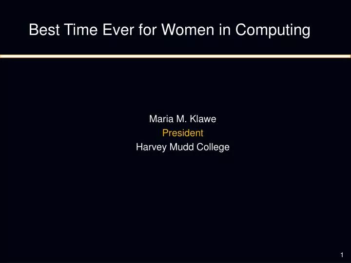 best time ever for women in computing