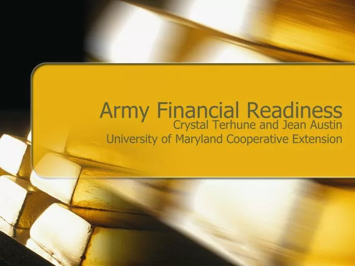 army financial readiness