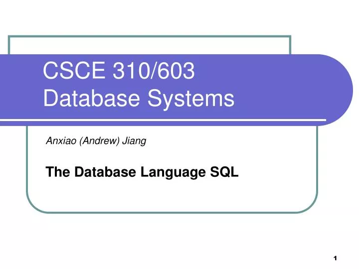 csce 310 603 database systems