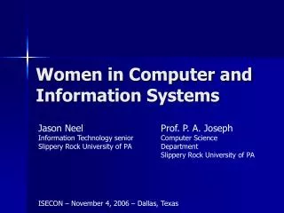 Women in Computer and Information Systems