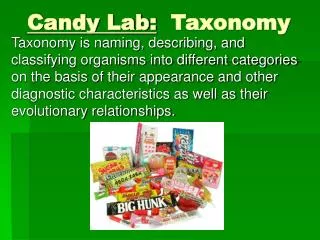 Candy Lab: Taxonomy