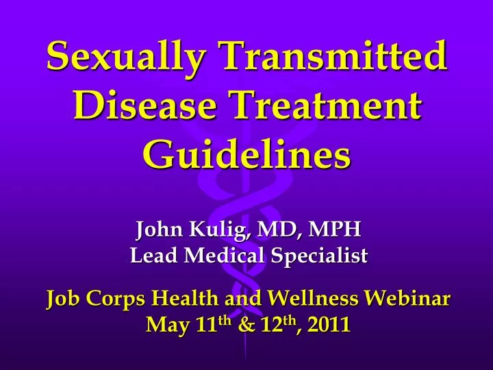 sexually transmitted disease treatment guidelines