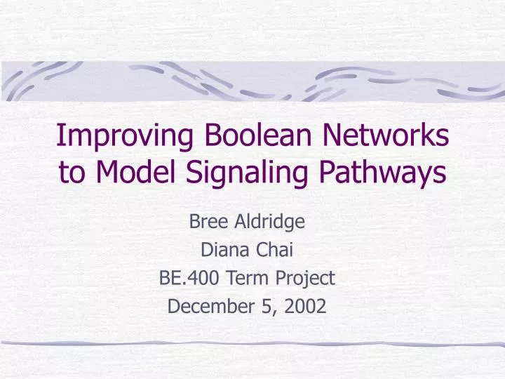 improving boolean networks to model signaling pathways