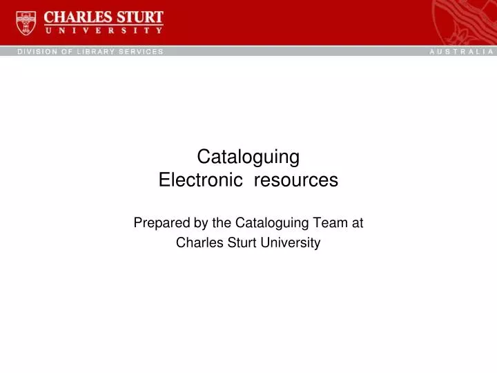 cataloguing electronic resources