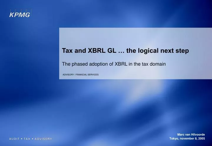 tax and xbrl gl the logical next step