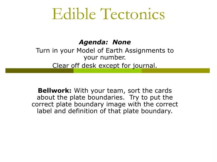 edible tectonics
