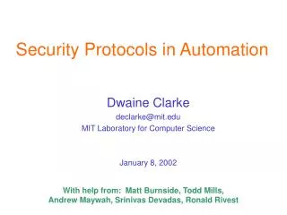 Security Protocols in Automation