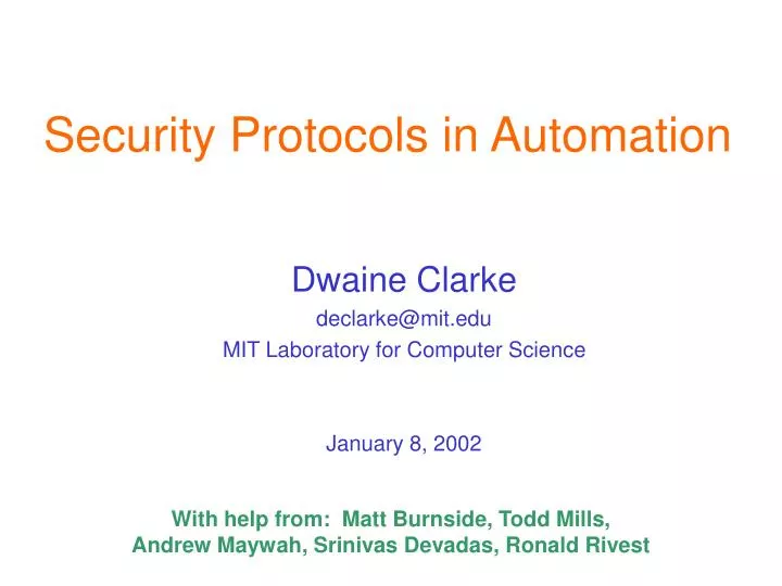 security protocols in automation