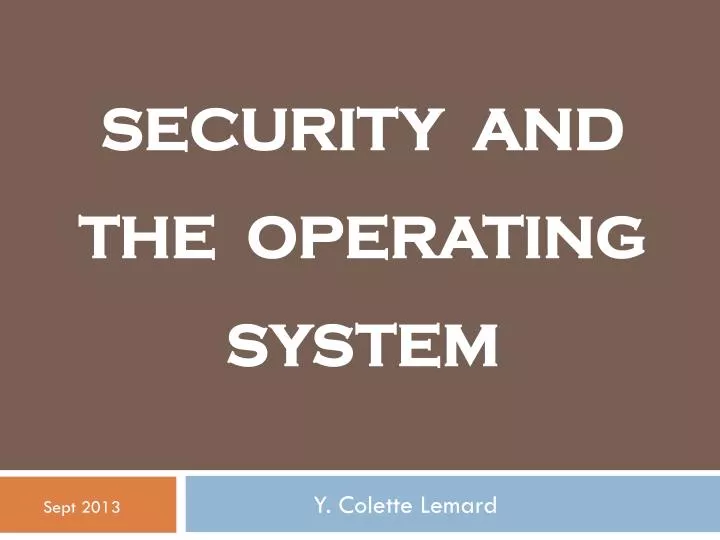 security and the operating system