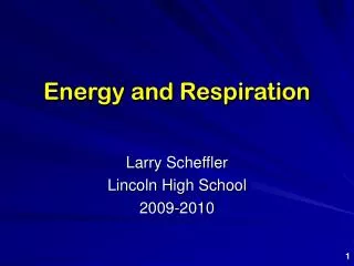 energy and respiration